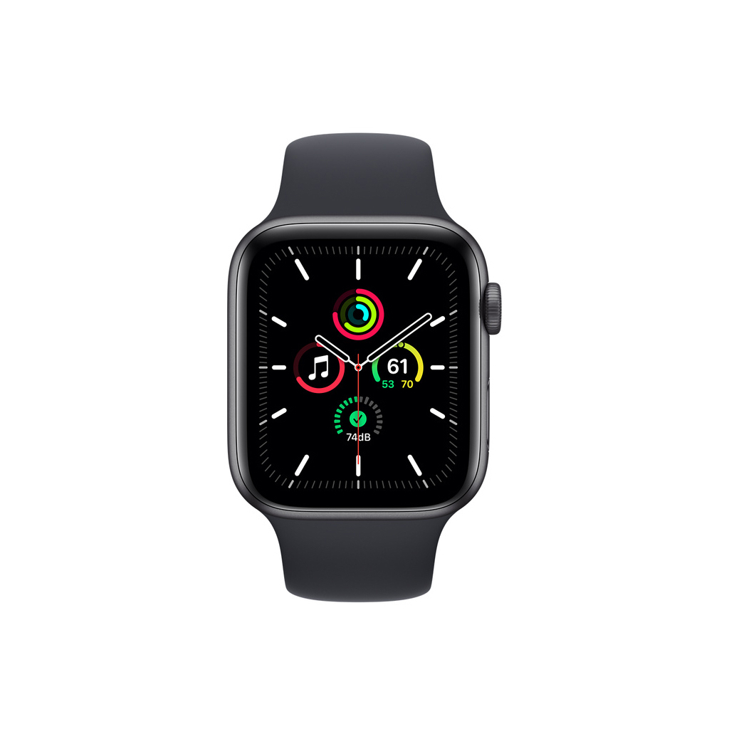 Смарт-годинник Apple Watch SE GPS, 44mm Space Grey Aluminium Case with Midnight S (MKQ63UL/A) зображення 2