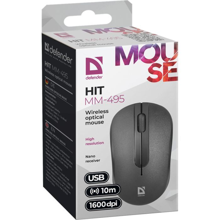 Мышка Defender Hit MM-495 Wireless Black (52495) изображение 4