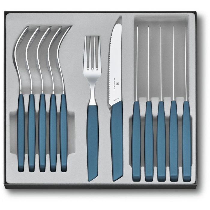 Набор столовых приборов Victorinox Swiss Modern Table Set 12 шт Tomato Blue (6.9096.11W2.12)