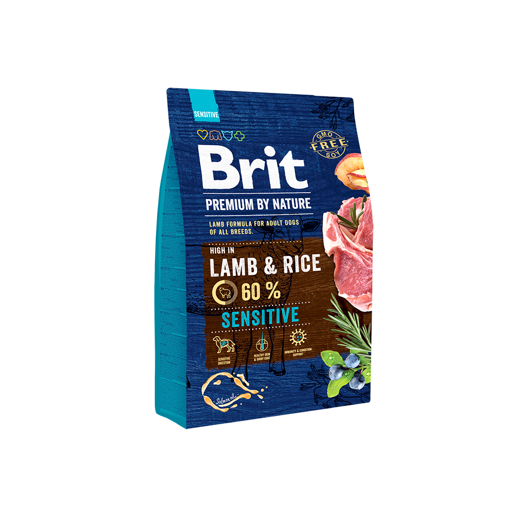 Сухий корм для собак Brit Premium Dog Sensitive Lamb 15 кг (8595602526642)
