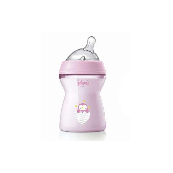 Пляшечка для годування Chicco Natural Feeling силікон середній потік 250мл рожева (81323.10)