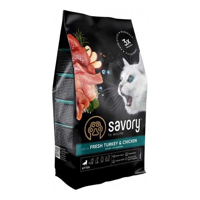 Сухой корм для кошек Savory Kitten Chicken with Fresh Turkey 8 кг (4820232630150)