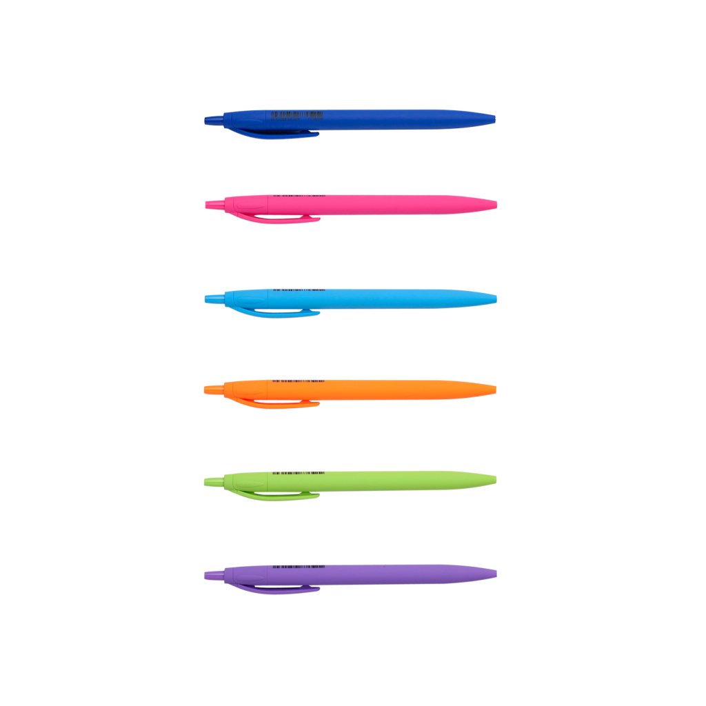Ручка масляна Buromax автоматична HOLLY TOUCH, RUBBER TOUCH, 0,7 мм, синя (BM.8271) зображення 2