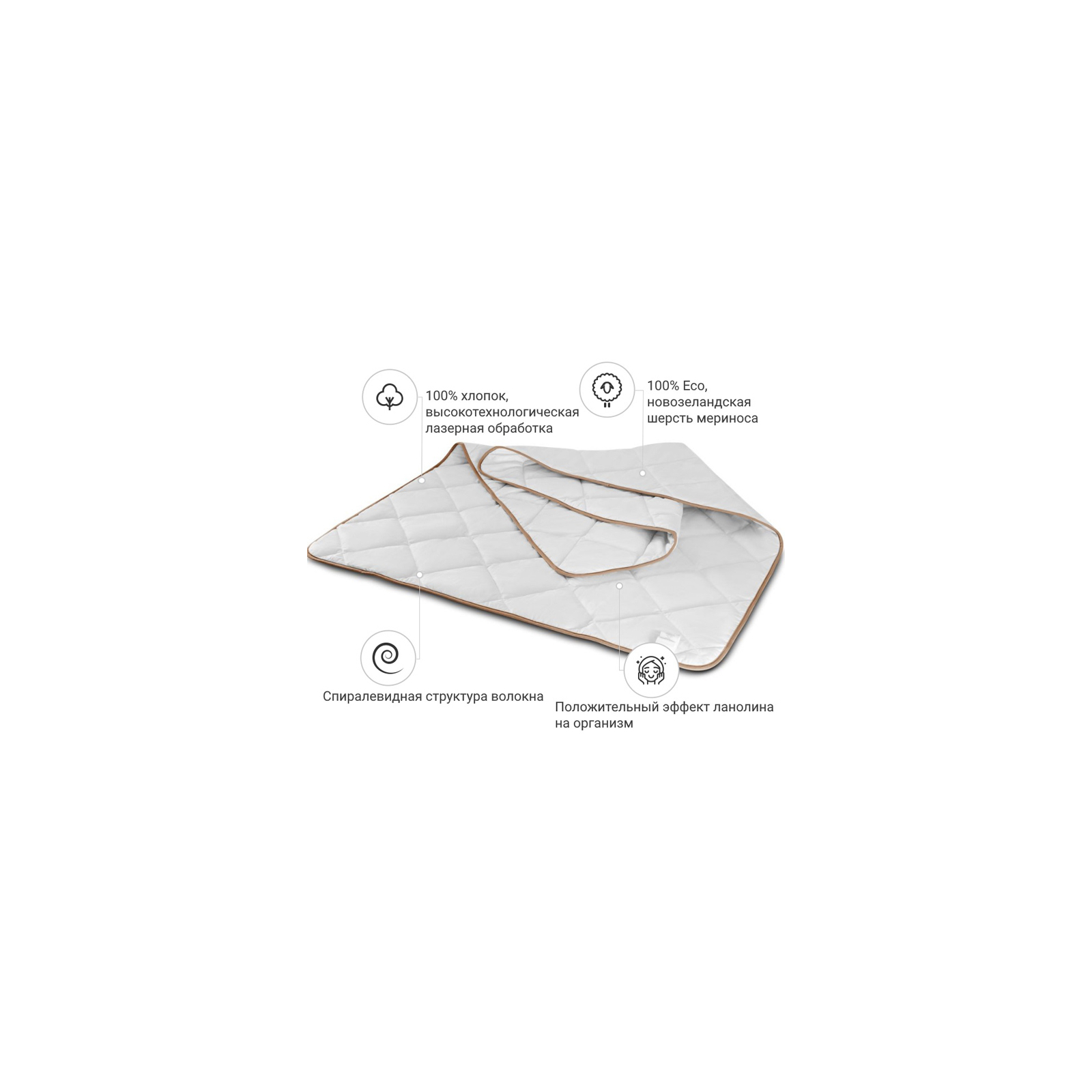 Одеяло MirSon шерстяное Экстра Премиум 026 деми 155x215 см (2200000004840) изображение 2