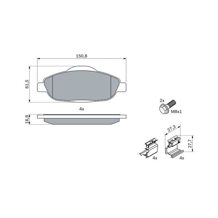 Гальмівні колодки Bosch 0 986 494 261 зображення 6