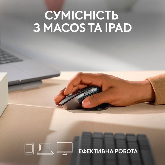 Мышка Logitech MX Master 3S For Mac Performance Wireless Pale Grey (910-006572) изображение 2