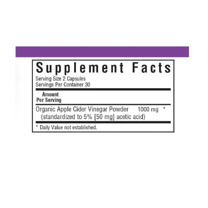 Трави Bluebonnet Nutrition Яблучний оцет, Apple cider vinegar, 60 вегетаріанських капсул (BLB0982) зображення 2