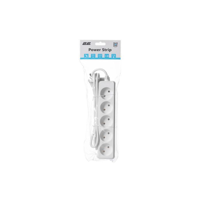 Сетевой удлинитель 2E 5XCEE7/17, 1.5м, white (2E-U0510M1.5) изображение 5