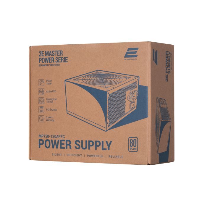 Блок питания 2E MASTER POWER (750W), >80, 80+ White, 120mm, 1xMB 24pin(20+4), 1xCPU 8pin(4+4), 3xMolex, 5xSATA, (2E-MP750-120APFC) изображение 10