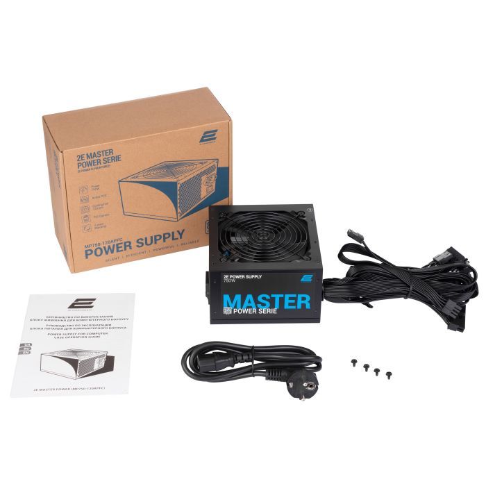 Блок питания 2E MASTER POWER (750W), >80, 80+ White, 120mm, 1xMB 24pin(20+4), 1xCPU 8pin(4+4), 3xMolex, 5xSATA, (2E-MP750-120APFC) изображение 9