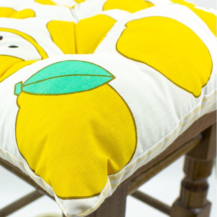 Подушка на стілець MirSon Бязь 17-0531 Striped Lemon 40х40 см (2200006185451) зображення 5