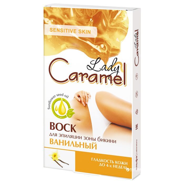 Восковые полоски Caramel Ванильные для зоны бикини 12 шт. (4823015923203)