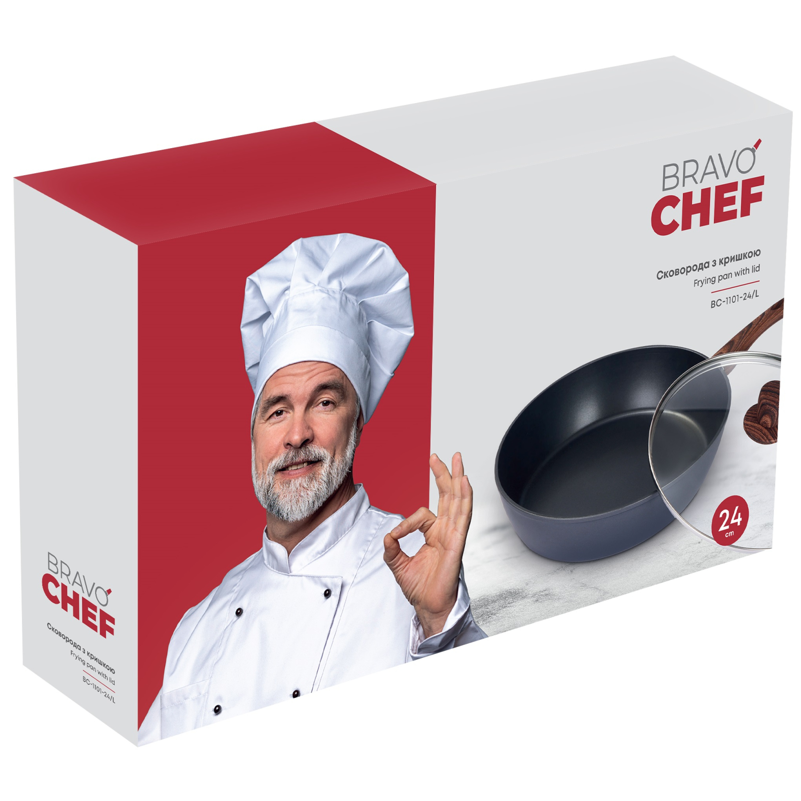 Сковорода Bravo Chef Глибока з кришкою 28 см (BC-1101-28/L) зображення 3