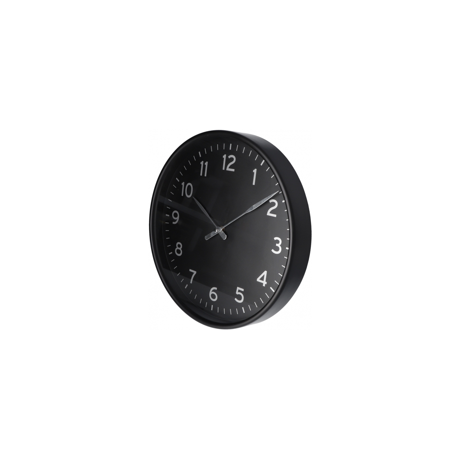 Настенные часы Optima Elegant пластиковый, черный/серебро (O52115) изображение 2