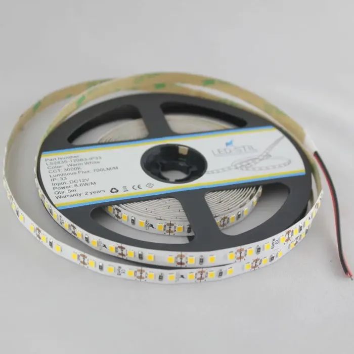 Світлодіодна стрічка LED-STIL 3000K 8,6 Вт/м 2835 120 діодів IP33 12 Вольт 700 lm (LS2835-120B3-IP33) зображення 3