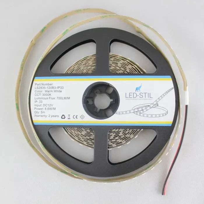 Світлодіодна стрічка LED-STIL 3000K 8,6 Вт/м 2835 120 діодів IP33 12 Вольт 700 lm (LS2835-120B3-IP33) зображення 4