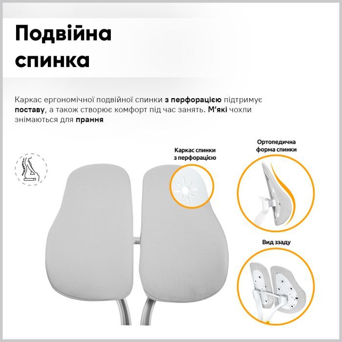 Парта с креслом ErgoKids TH-330 W/G + Y-208 G изображение 11