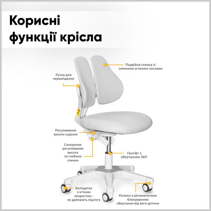 Парта с креслом ErgoKids TH-330 W/G + Y-208 G изображение 8