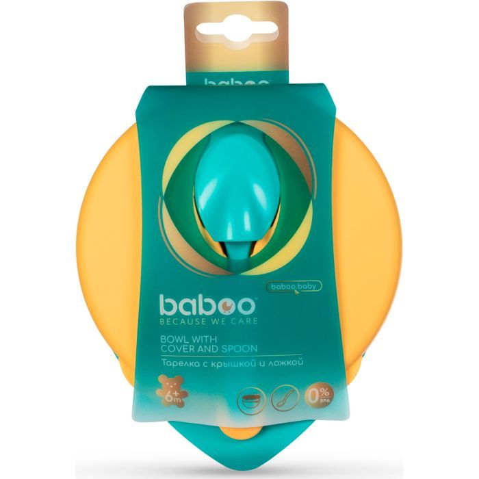 Тарілка дитяча Baboo з кришкою та ложечкою, від 6 місяців (рожева) (9-027) зображення 4