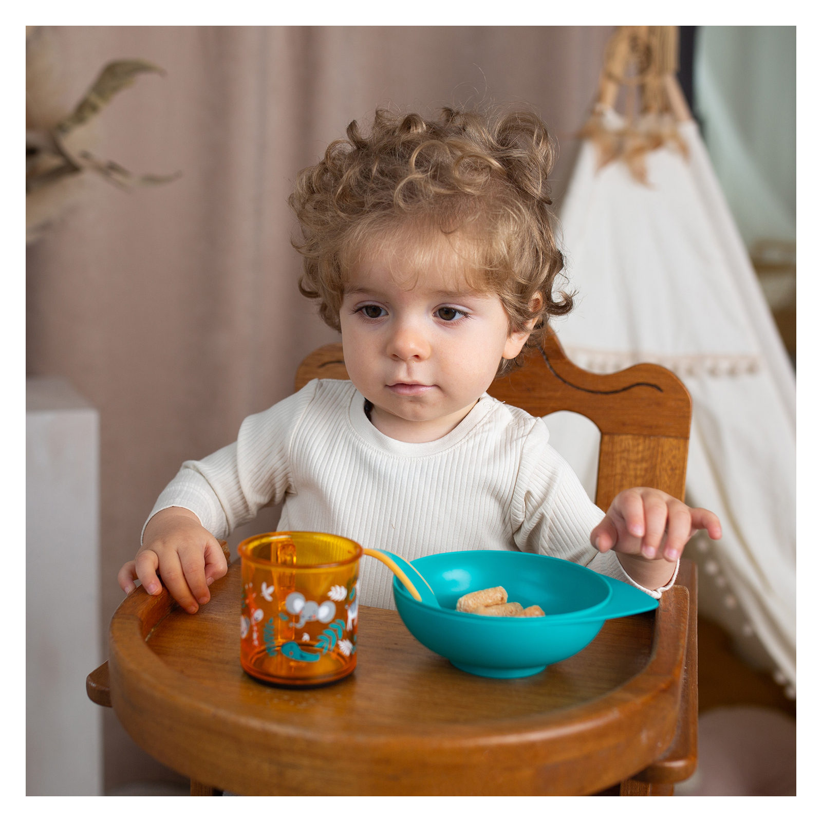 Тарелка детская Baboo с крышкой и ложечкой, от 6 месяцев (синяя) (9-029) изображение 5