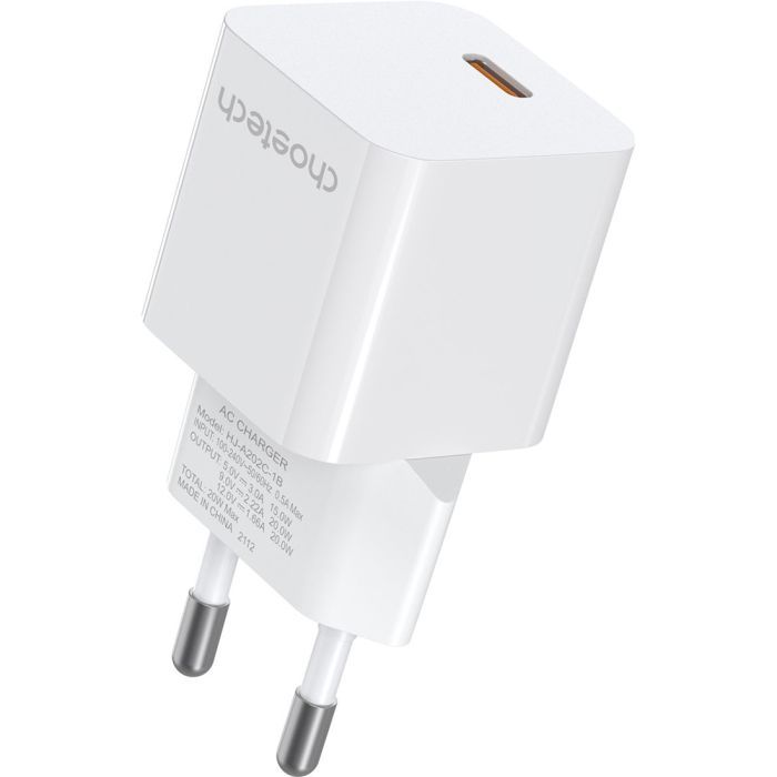 Зарядное устройство Choetech GaN USB-C 20W QC3.0/PD/PPS (PD5010-EU-WH) изображение 2