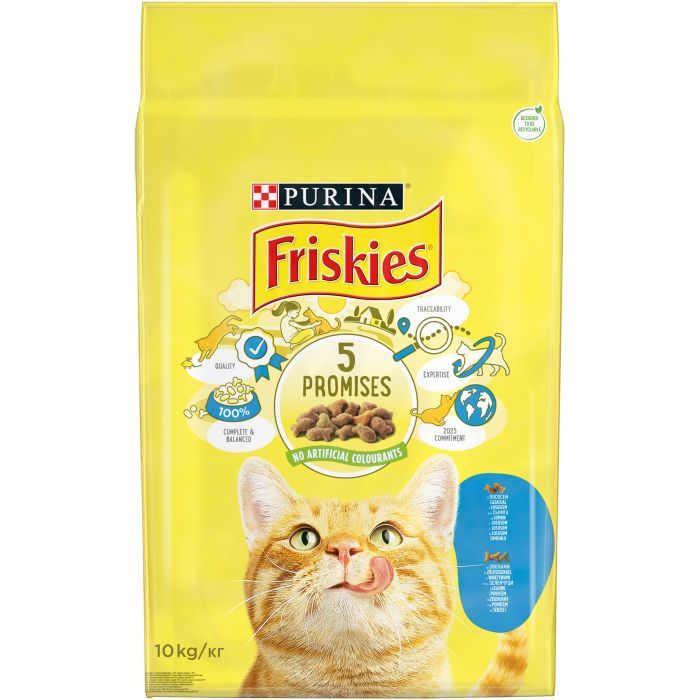 Сухой корм для кошек Purina Friskies со вкусом лосося и овощей 10 кг (5997204515469) изображение 2