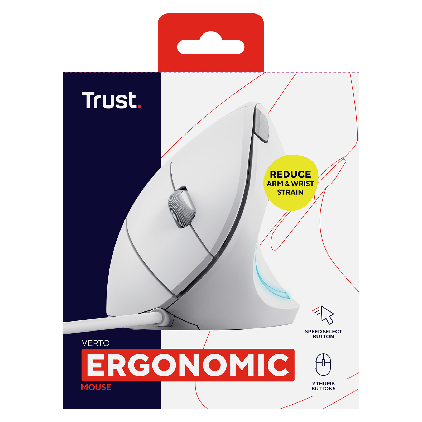 Мышка Trust Verto Ergonomic USB White (25133) изображение 7