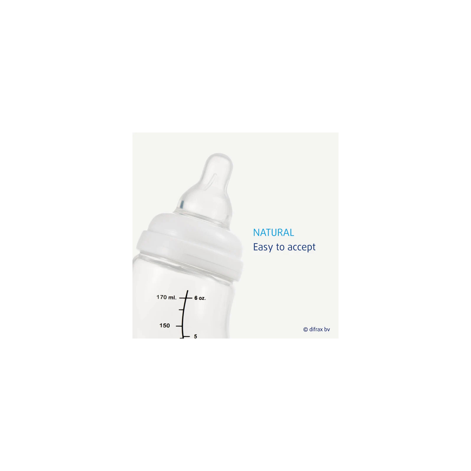 Пляшечка для годування Difrax S-bottle Natural із силіконовою соскою, 170 мл (705 Ice) зображення 5