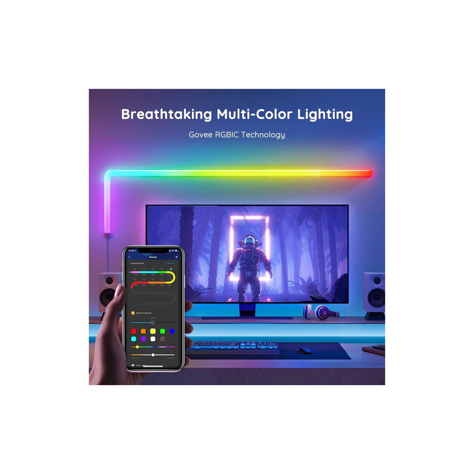 Світильник Govee H6062 Glide RGBIC Wall Light (6+1) RGB (B6062301) зображення 13