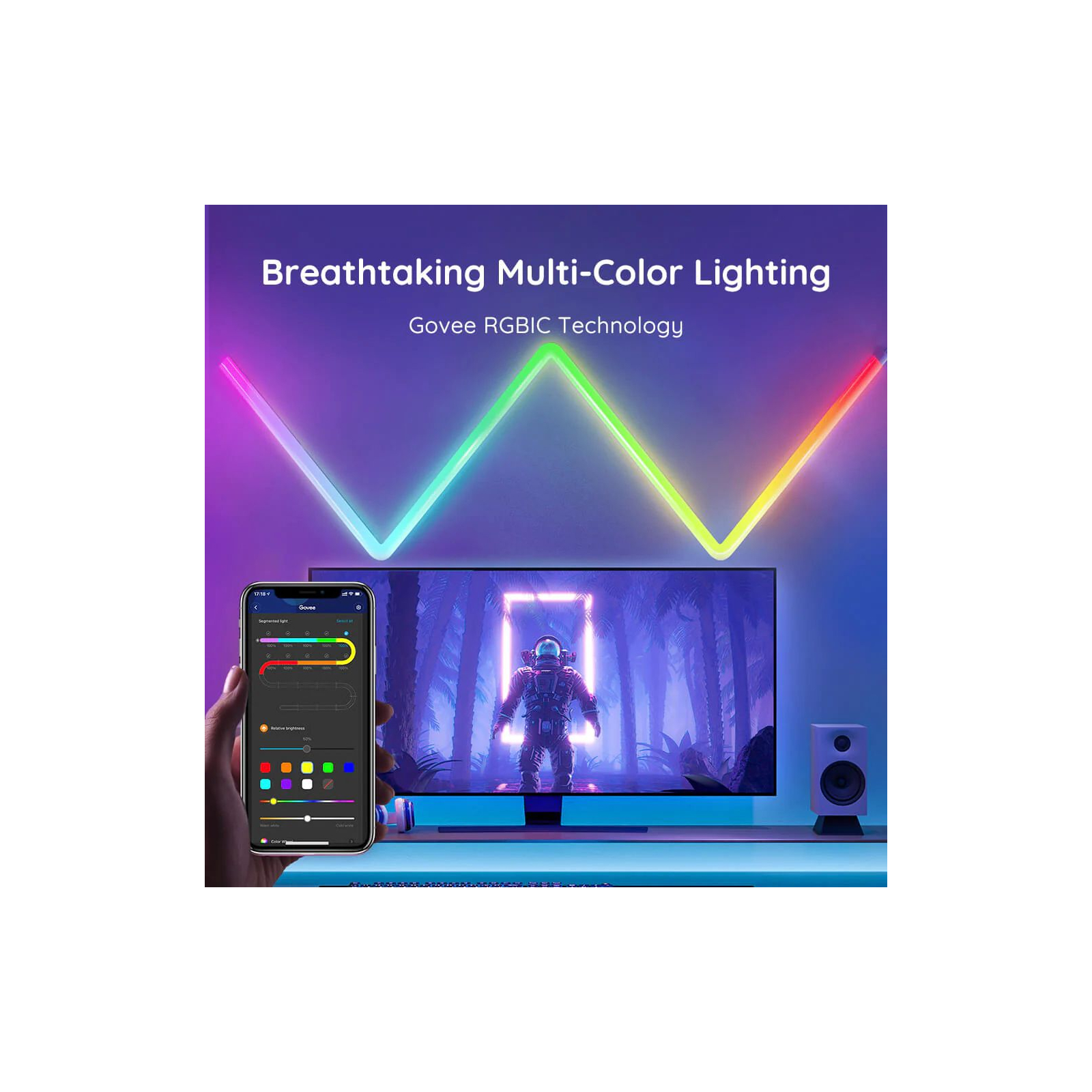Світильник Govee H6062 Glide RGBIC Wall Light (6+1) RGB (B6062301) зображення 16