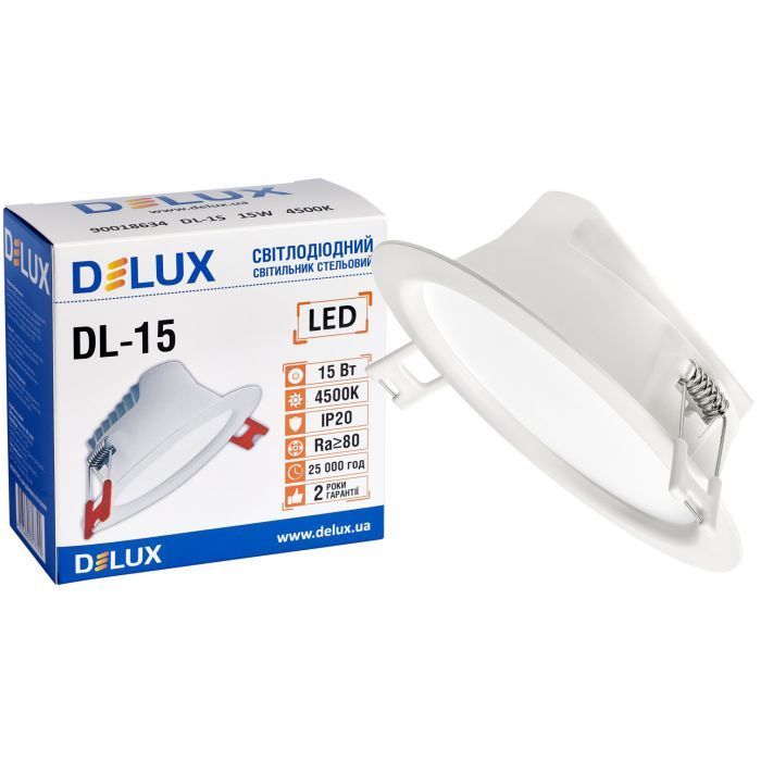 Світильник Delux DL-15 4500К 15Вт 1200лм 230В D140мм (90018634) зображення 2