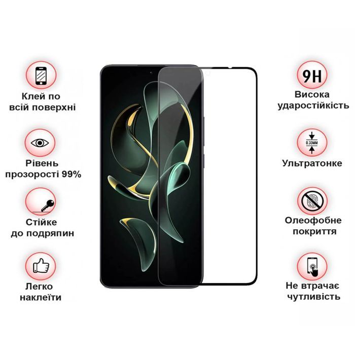 Стекло защитное BeCover Xiaomi 13T/13T Pro Black (710171) изображение 5