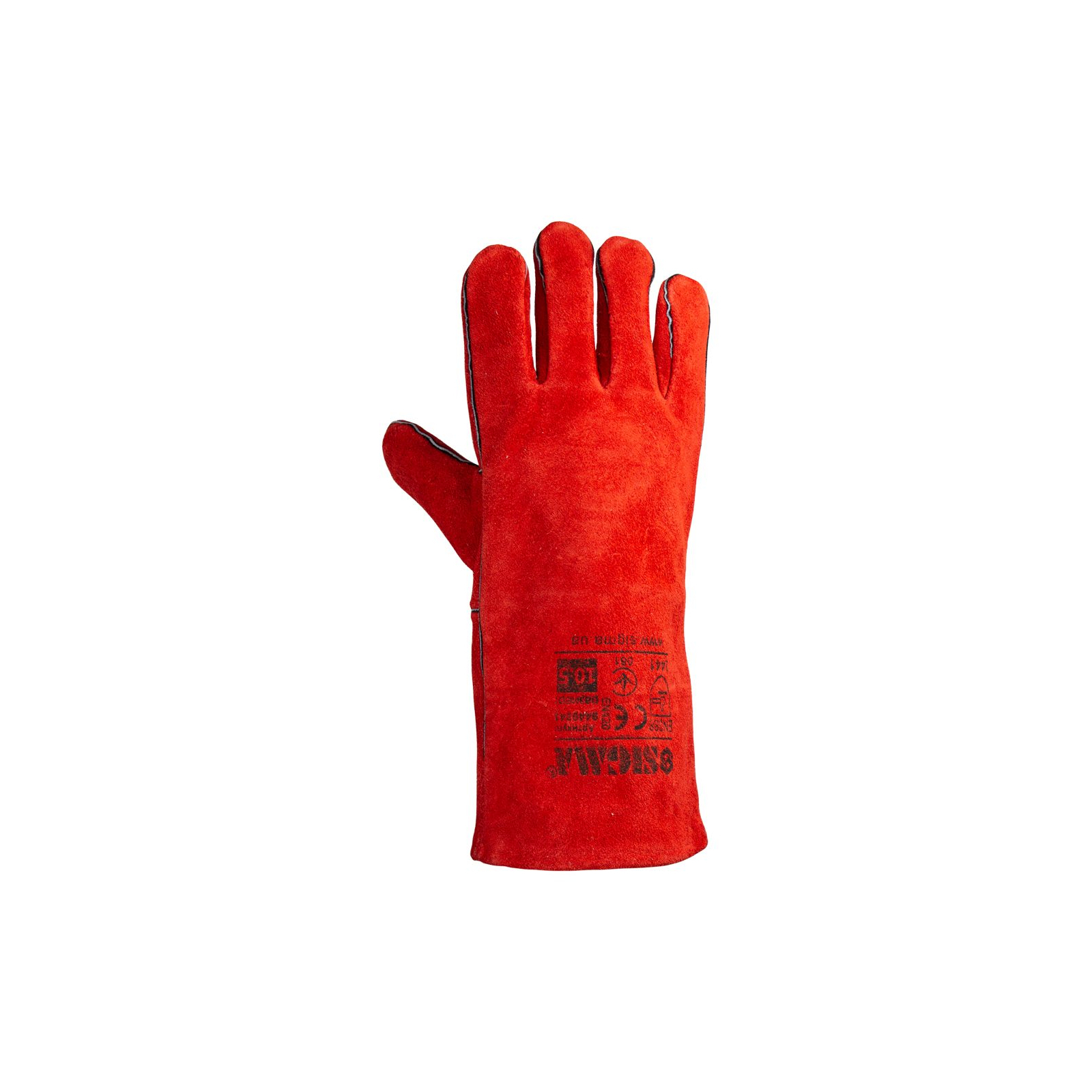 Защитные перчатки Sigma краги сварщика р10.5, класс АВ, длина 35см (красные) (9449341) изображение 2