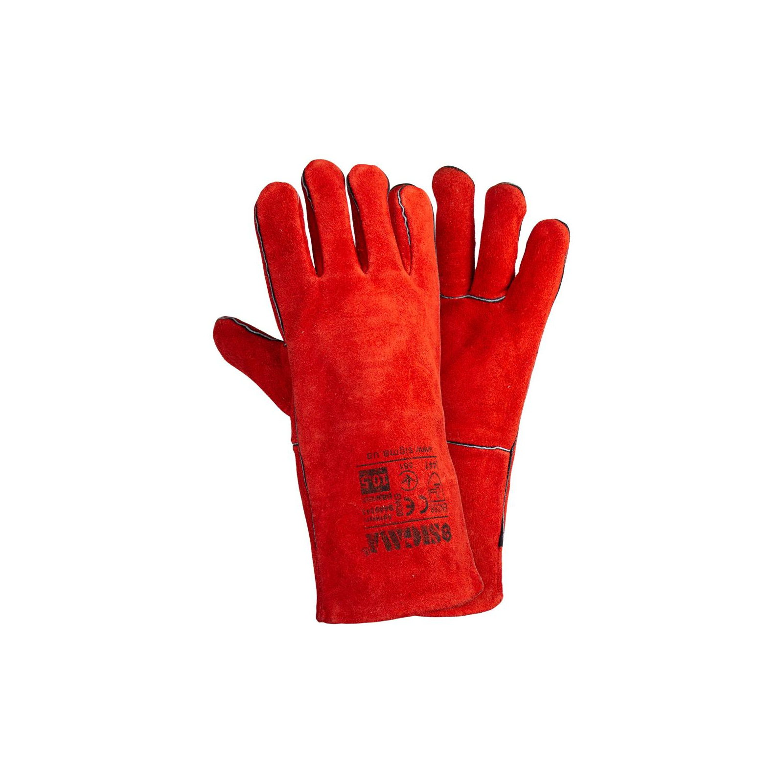 Захисні рукавиці Sigma краги зварювальника р10.5, клас АВ, довжина 35см (червоні) (9449341)