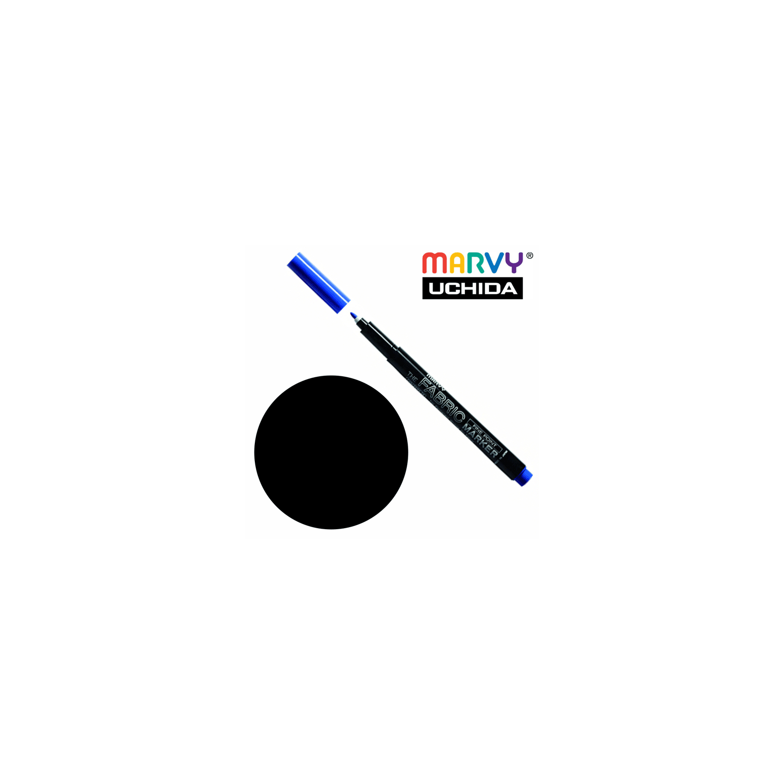 Художественный маркер Marvy Черный, д/св. тканей, односторонний, 2мм, #522, Fine point (028617520100)