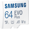 Карта пам'яті Samsung Miсro-SDXC memory card 64GB C10 UHS-I R130MB/s Evo Plus + SD (MB-MC64KA/EU) зображення 3