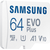 Карта пам'яті Samsung Miсro-SDXC memory card 64GB C10 UHS-I R130MB/s Evo Plus + SD (MB-MC64KA/EU) зображення 4