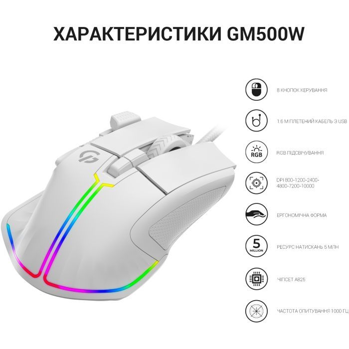 Мышка GamePro GM500B RGB USB Black (GM500B) изображение 10