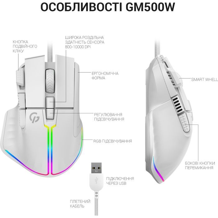 Мышка GamePro GM500B RGB USB Black (GM500B) изображение 9