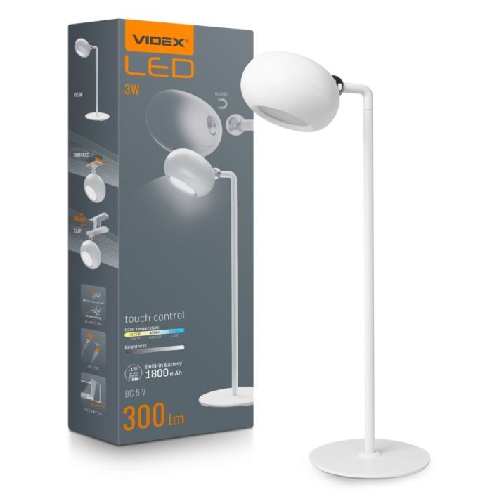 Настільна лампа Videx TF18W 3W 3000-5500K (VLE-TF18W) зображення 9