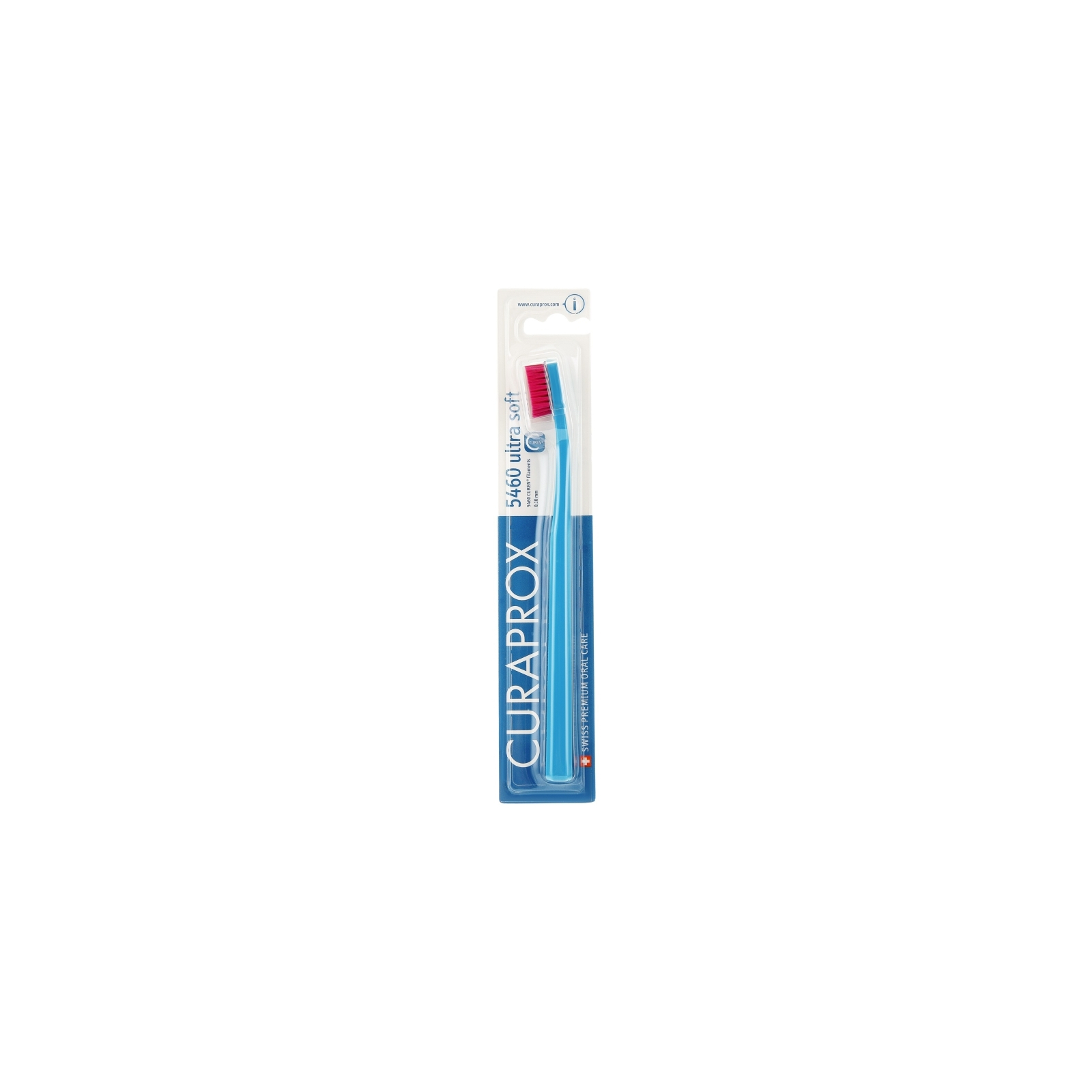 Зубна щітка Curaprox CS 5460 Ultra Soft Ультрам'яка D 0.10 мм Синя з рожевою щетиною (CS 5460-25)