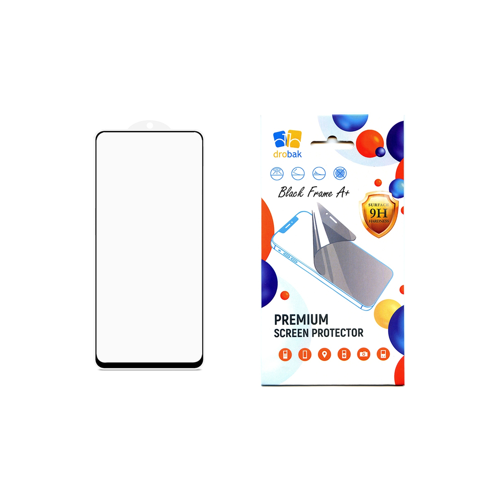 Стекло защитное Drobak Xiaomi Redmi 12 Black Frame A+ (535385)
