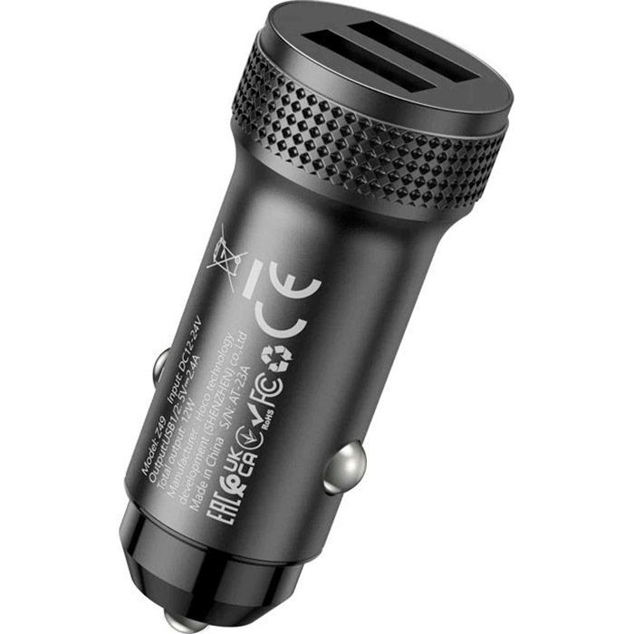 Зарядний пристрій HOCO Z49 Level 2xUSB Black (6931474795601) зображення 2
