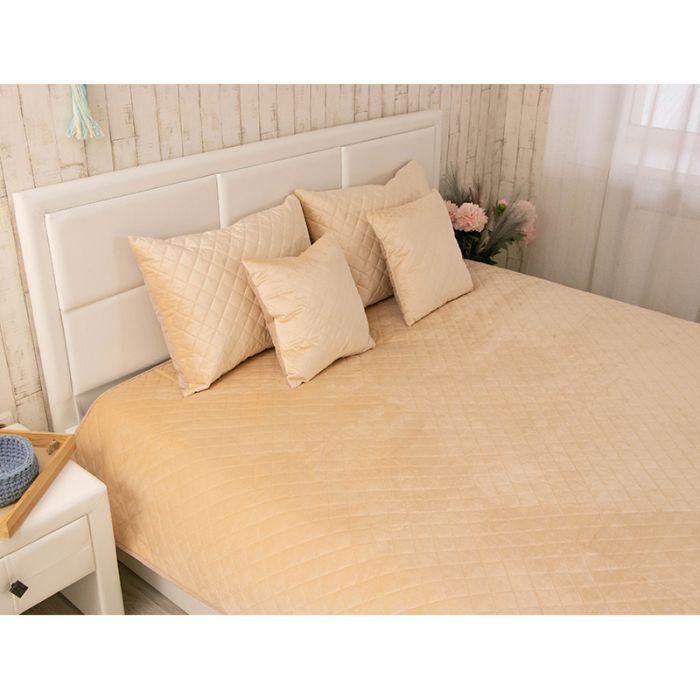 Покрывало Руно двустороннее декоративное Velour Beige ромб 220х240 см (330.55_Beige ромб) изображение 2