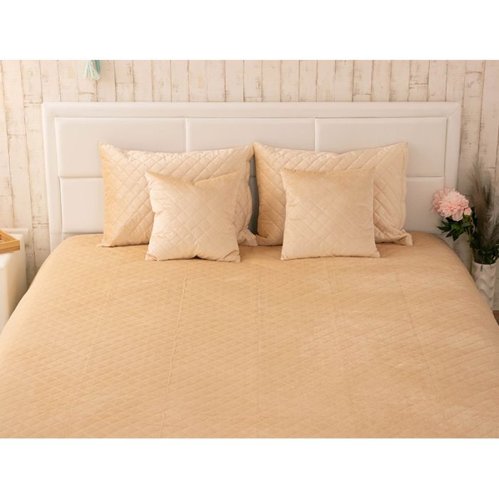 Покрывало Руно двустороннее декоративное Velour Beige ромб 220х240 см (330.55_Beige ромб) изображение 3