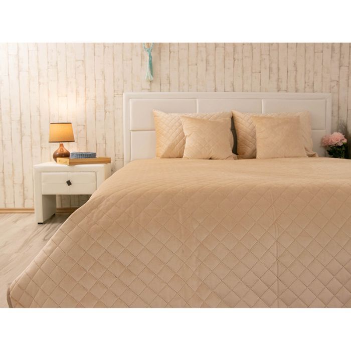 Покрывало Руно двустороннее декоративное Velour Beige ромб 220х240 см (330.55_Beige ромб) изображение 4