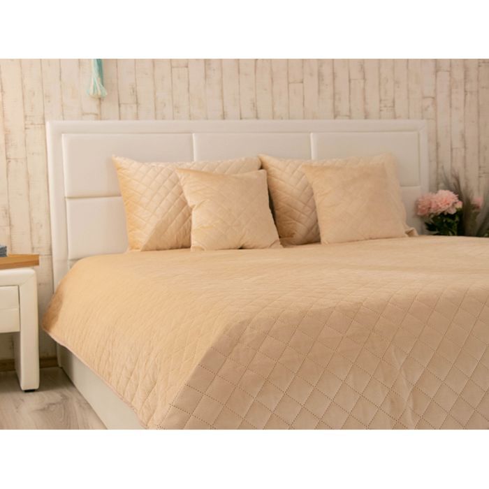 Покрывало Руно двустороннее декоративное Velour Beige ромб 220х240 см (330.55_Beige ромб) изображение 5