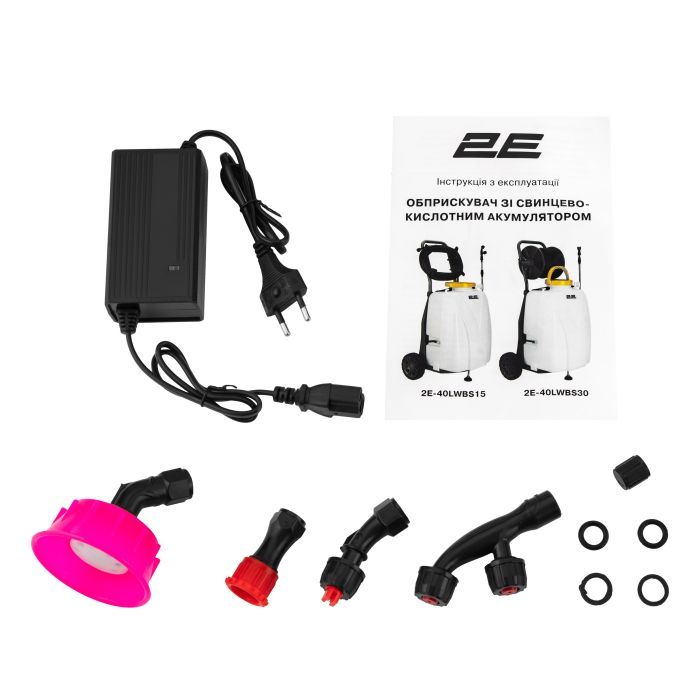 Опрыскиватель 2E AquaSpray 40LRC 40л, 12В, 1х12Ah, 7бар, 2.9л/мин, шланг 30м, на колесах (2E-40LWBS30) изображение 11