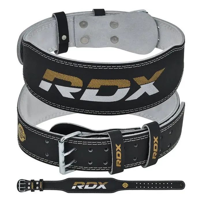 Атлетичний пояс RDX 4 шкіряний Black Gold XL (WBS-4RB-XL)
