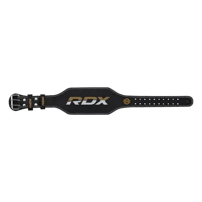 Атлетичний пояс RDX 4 шкіряний Black Gold XL (WBS-4RB-XL) зображення 2
